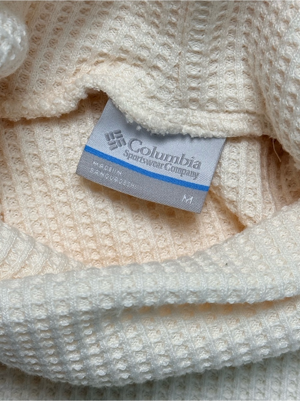 Columbia Omni-Heat Ivory Waffle Knit Turtleneck Thermal Top M - Picture 10 of 13